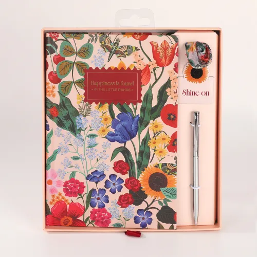 Set de Cuaderno + Bolígrafo, Imán y Scrunchie Colección "Helen"