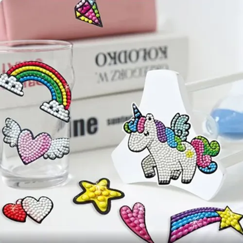Diamond Painting Stickers 10x15 cm "Unicornio"