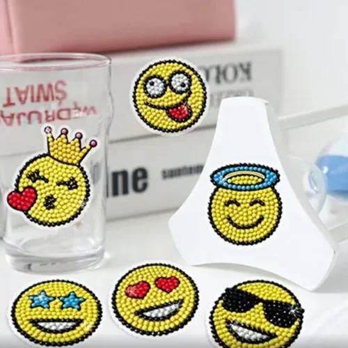 Diamond Painting Stickers 10x15 cm "Emoji Fun"