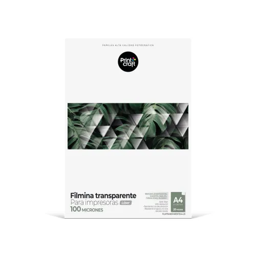 Filmina Transparencia A4 20 hojas Para Impresoras Laser