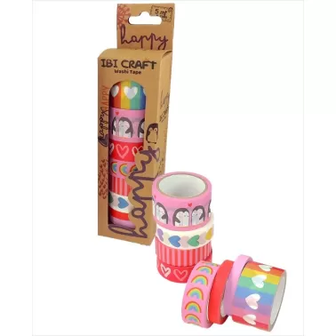 Washi Tapes Happy x 5 metros x 8 diseños