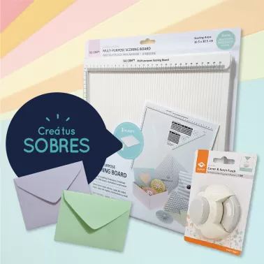 Combo para Sobres: Tablero de Marcado 30x30 + Perforadora Redondeadora y Muesca